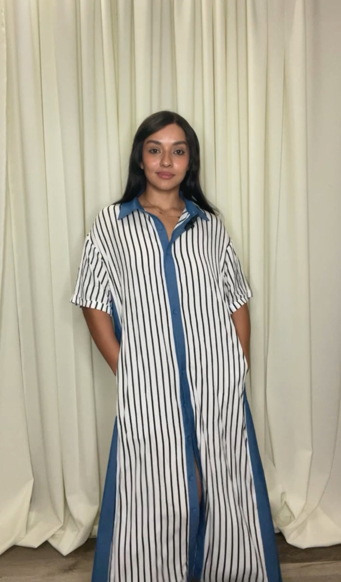 DENIM STRIPE DRESS