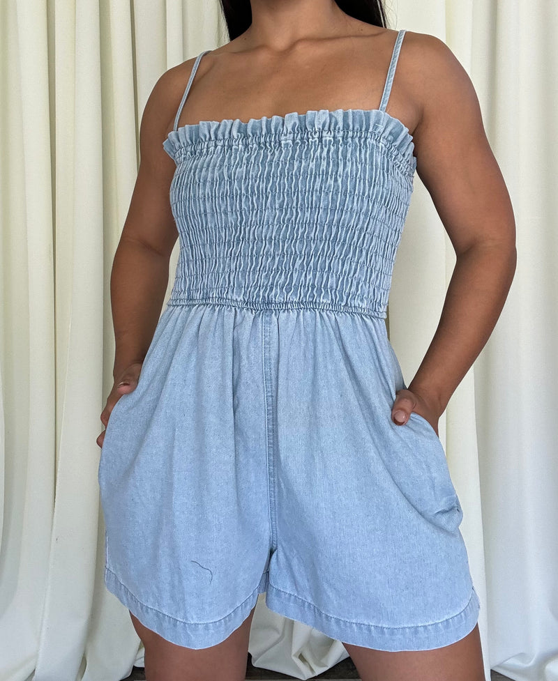 DENIM ROMPER