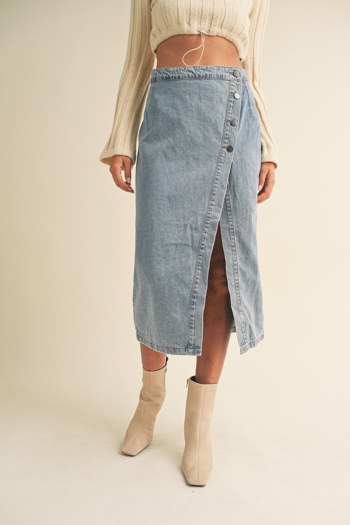 DENIM MIDI SKIRT