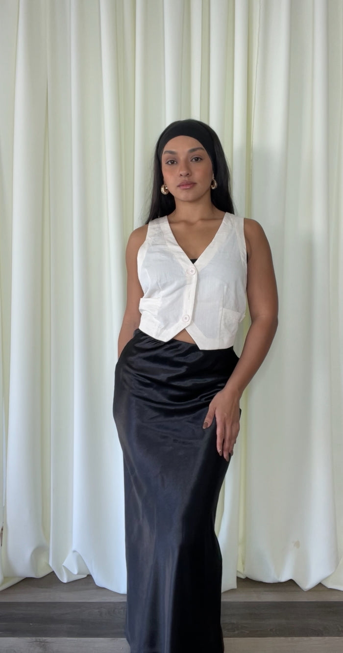 MAXI SATIN SKIRT