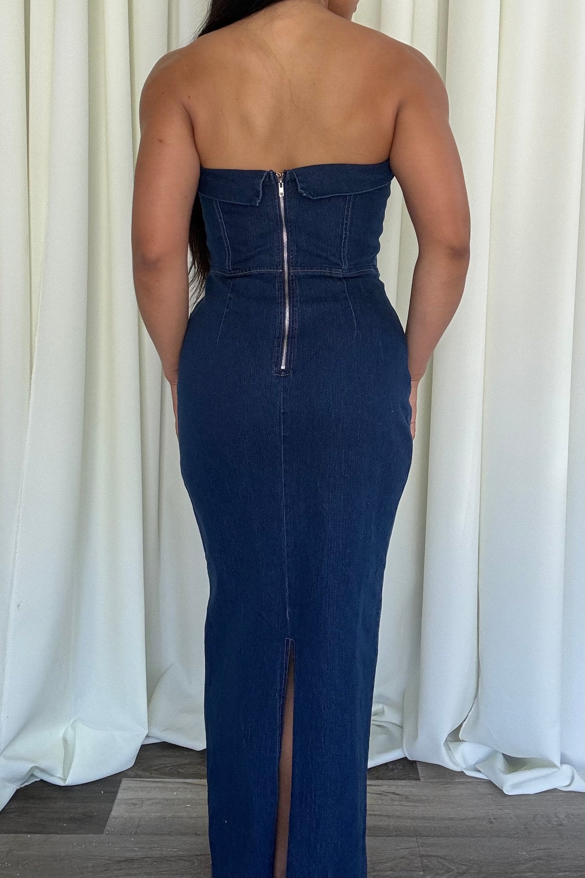 DENIM TUBE DRESS