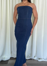 DENIM TUBE DRESS