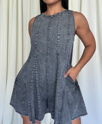 CHARCOAL DENIM ROMPER