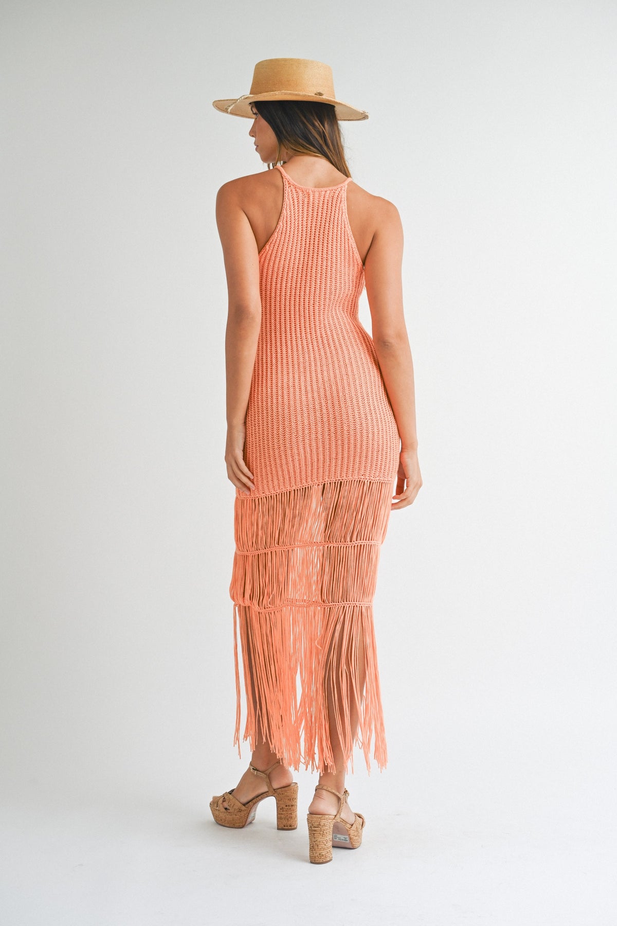 ORANGE CROCHET DRESS