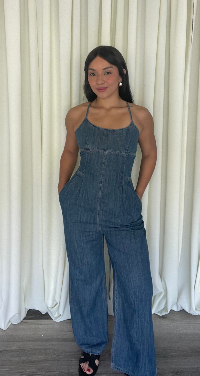 LALA DENIM JUMPSUIT