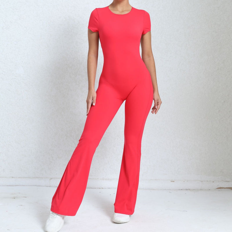 Red Flare Jumpsuit