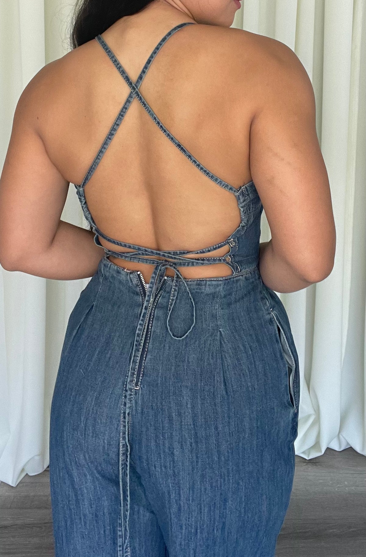 LALA DENIM JUMPSUIT