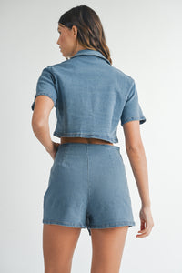 DENIM SKORT SET