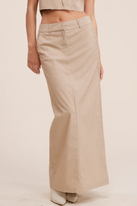 BEIGE PINSTRIPE MAXI SKIRT